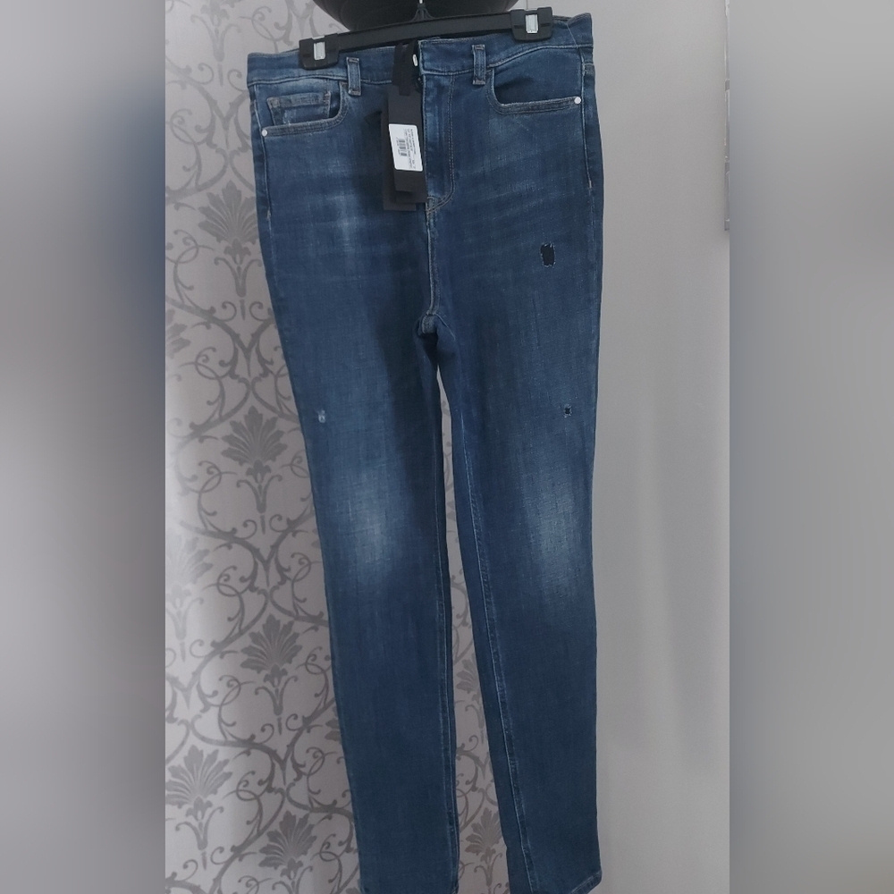 Minimalist Chic PINKO High Waisted Skinny Jeans Soft Stretch Denim Dark Wash
